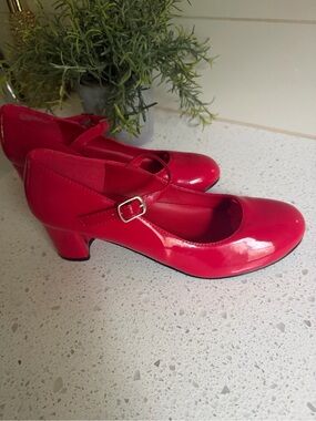 Funtasma Red Patent Mary Jane Heels with Buckle